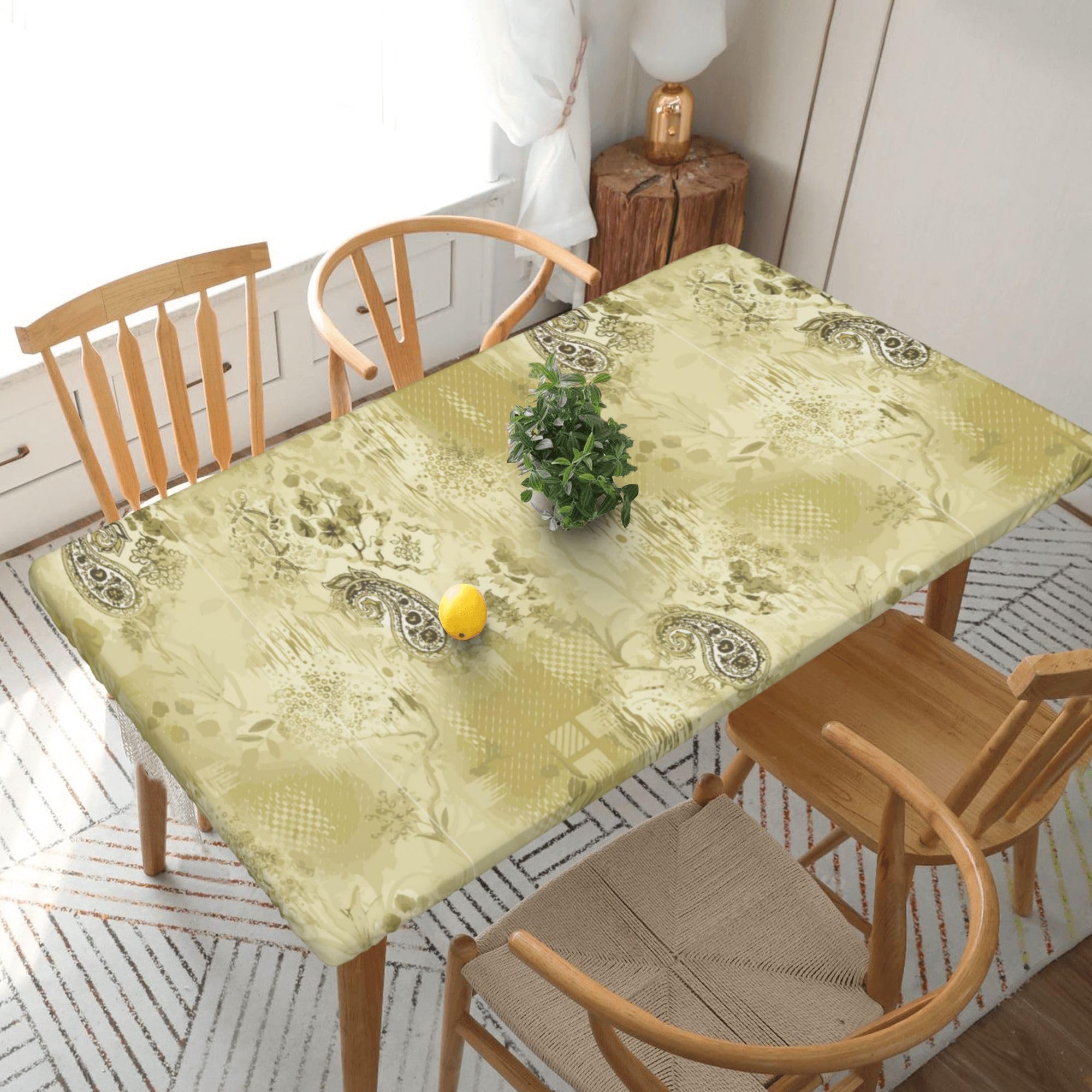 Nappe extensible motif cachemire anti-tache 76x152 cm pour table
