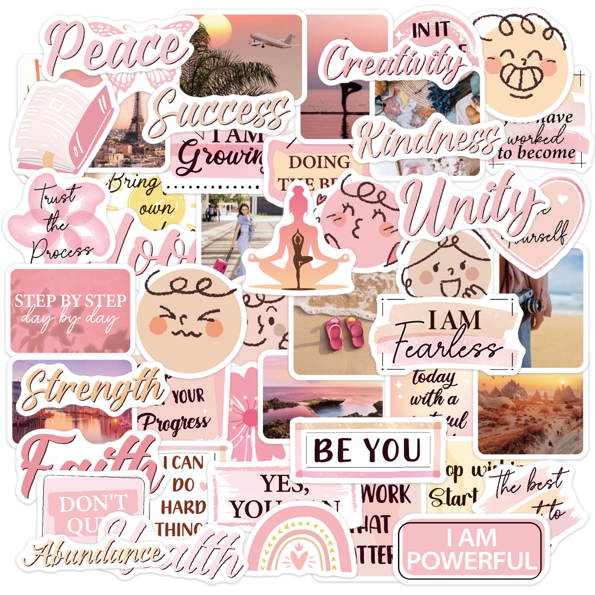 Inspirational Vision Board Aufkleber, 100 Stück, Rosa, Bestätigungsaufkleber, Visionboard-Zubehör für Teenager, Frauen, positive Selbstliebe Aufkleber für