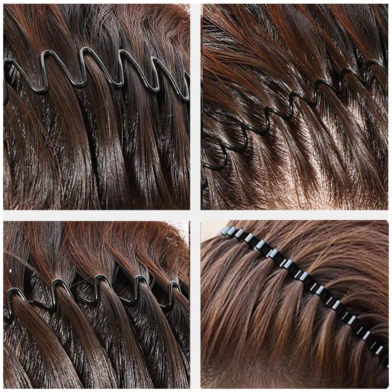 Maglietta Brasile 2024 2 Fasce Per Capelli A Onda In Metallo Nero - Unisex, Sportive, Stile Primavera, Per Uomo/donna Accessori Capelli Donna
