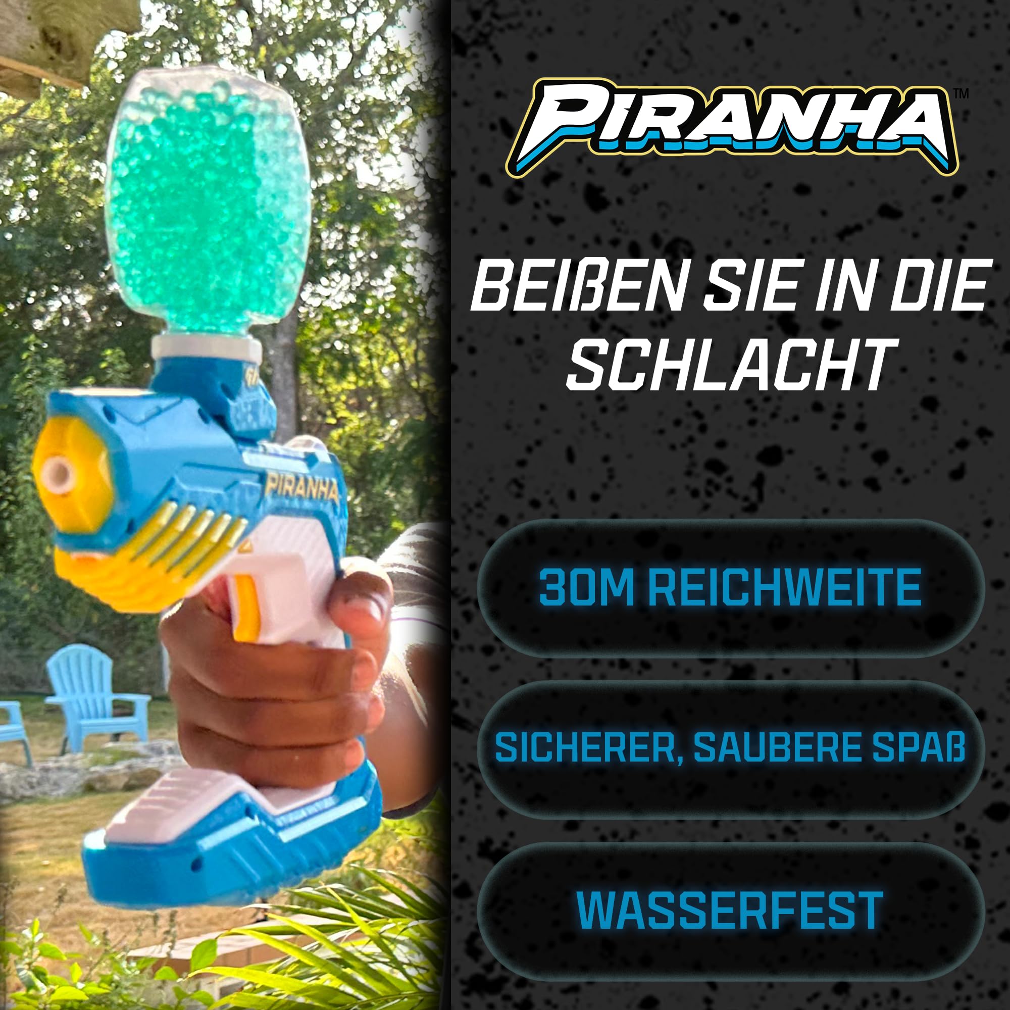 Gel Blaster Piranha Wasserdichter Automatischer Blaster 30 Meter Reichweite Outdoor Pool-Spielzeug