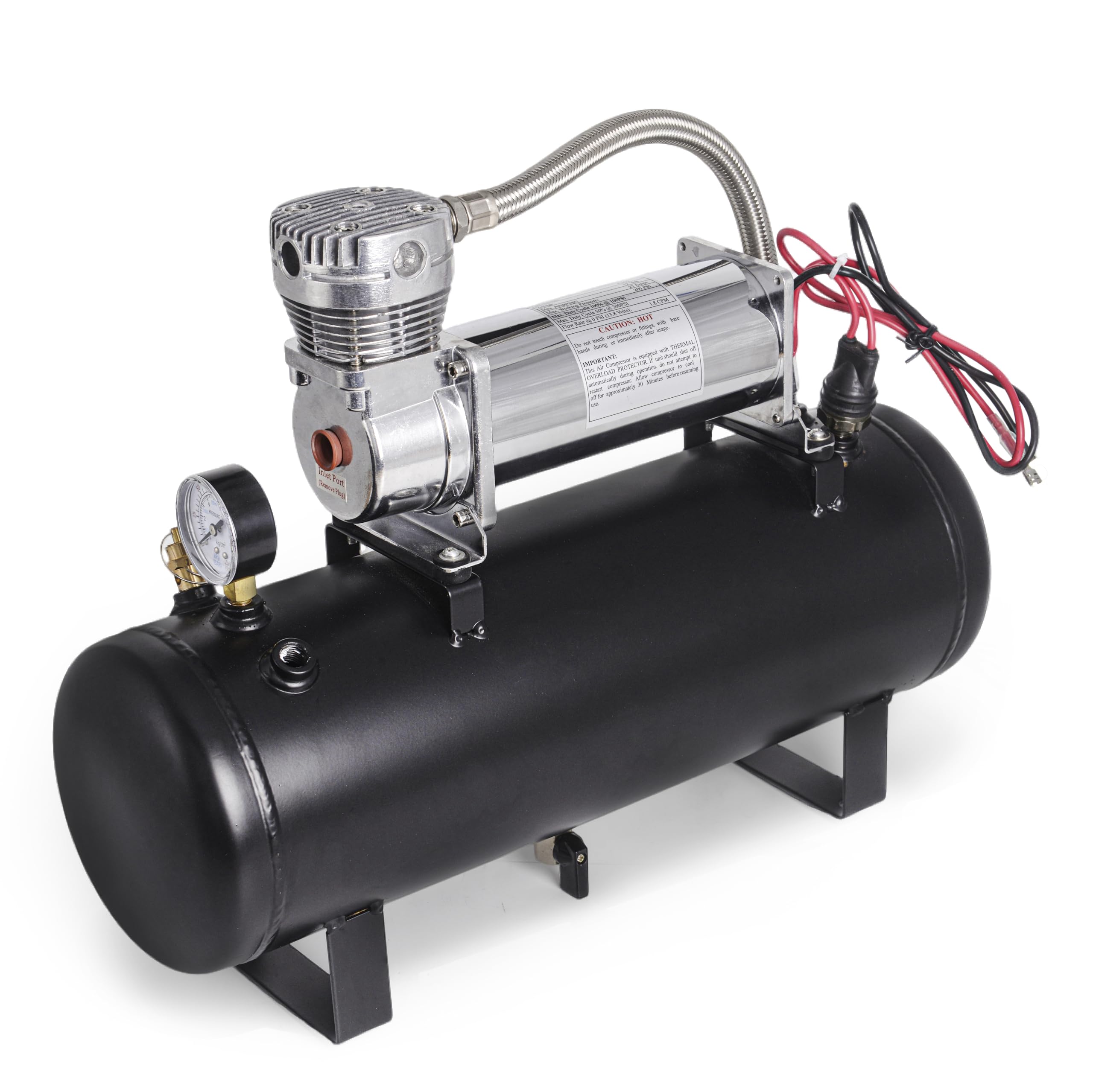 ZHSYMX 200PSI Heavy Duty Air Suspension On Board Air Compressor with 2 Gallon Tank (Integrated type) for Truck/Air Horns/Suspension/Air Locker