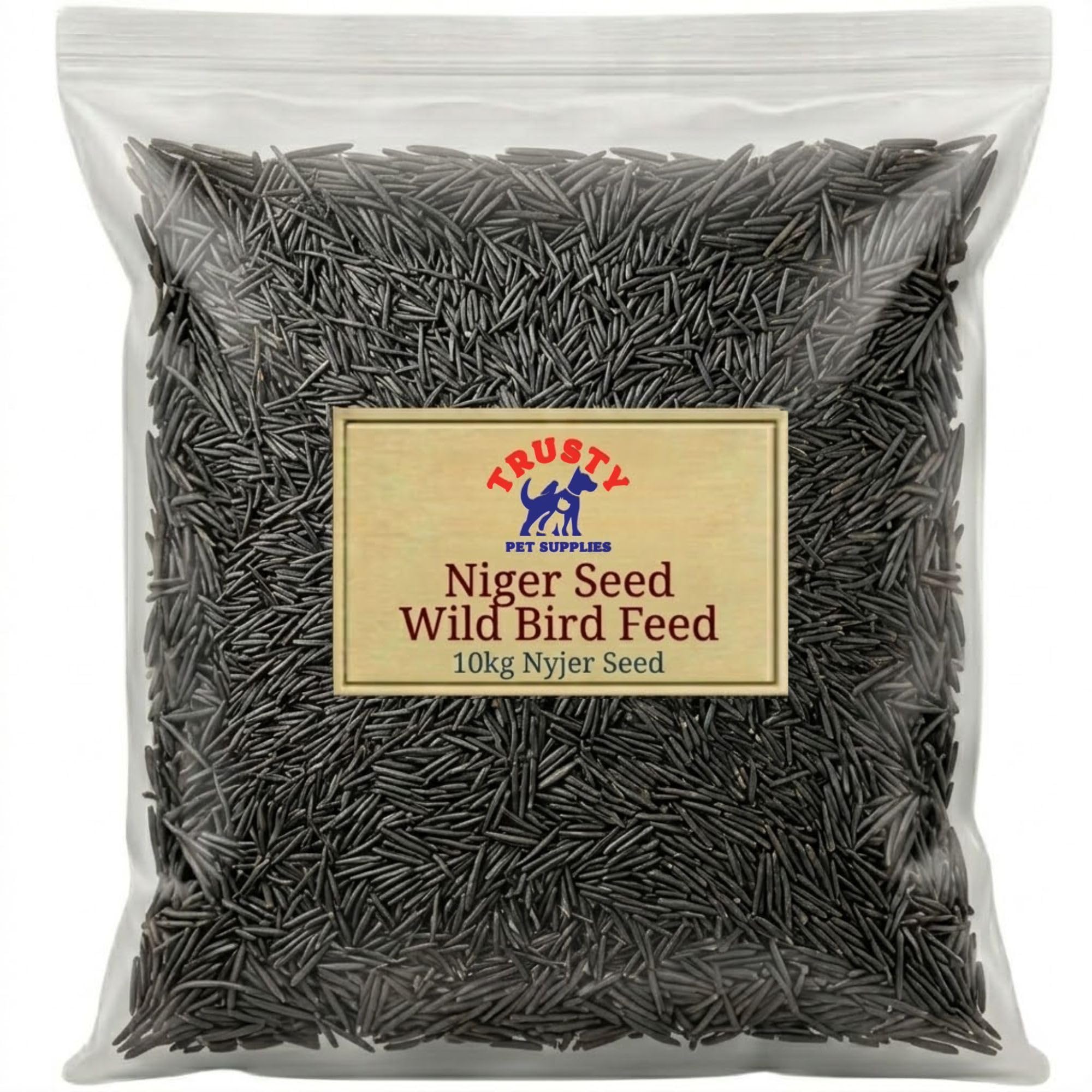 Niger Seeds for Birds 10kg | Wild Bird Seed & Bird Food | Bird Seeds for Small Garden Birds | Nyjer Seed | No Mess Bird Seed | By Trusty Pet Supplies