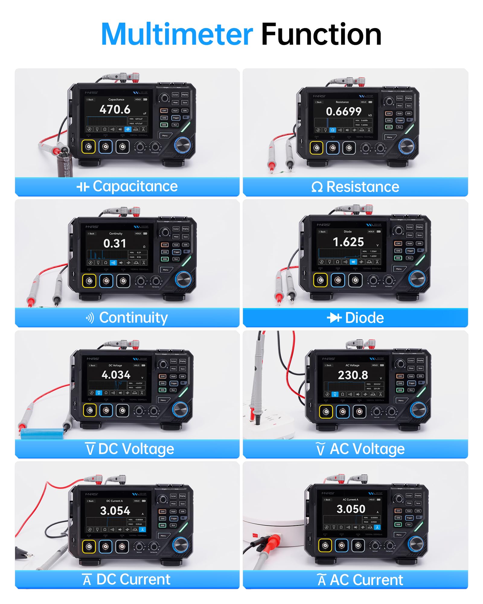 FNIRSI 2D15P: 3-in-1 Oscilloscope, Multimeter & Signal Generator -7