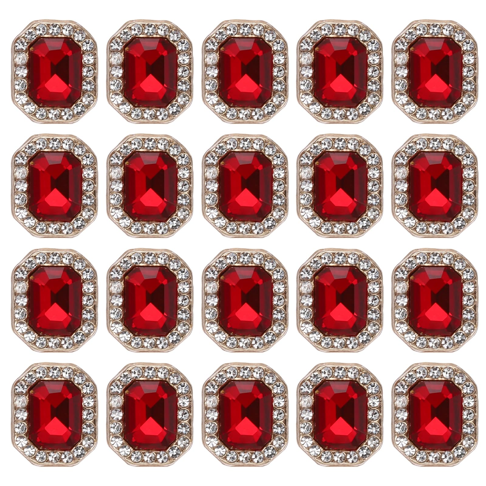 Boutons en strass diamant rouge 12mm PATIKIL, embellissements haute couture