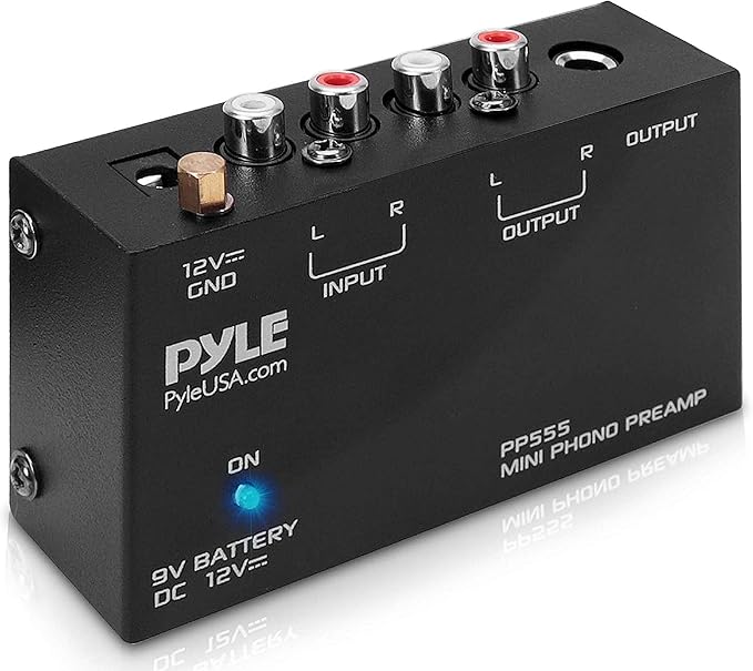 Pyle Phono Turntable Preamp Mini Electronic Audio Stereo Phonograph
