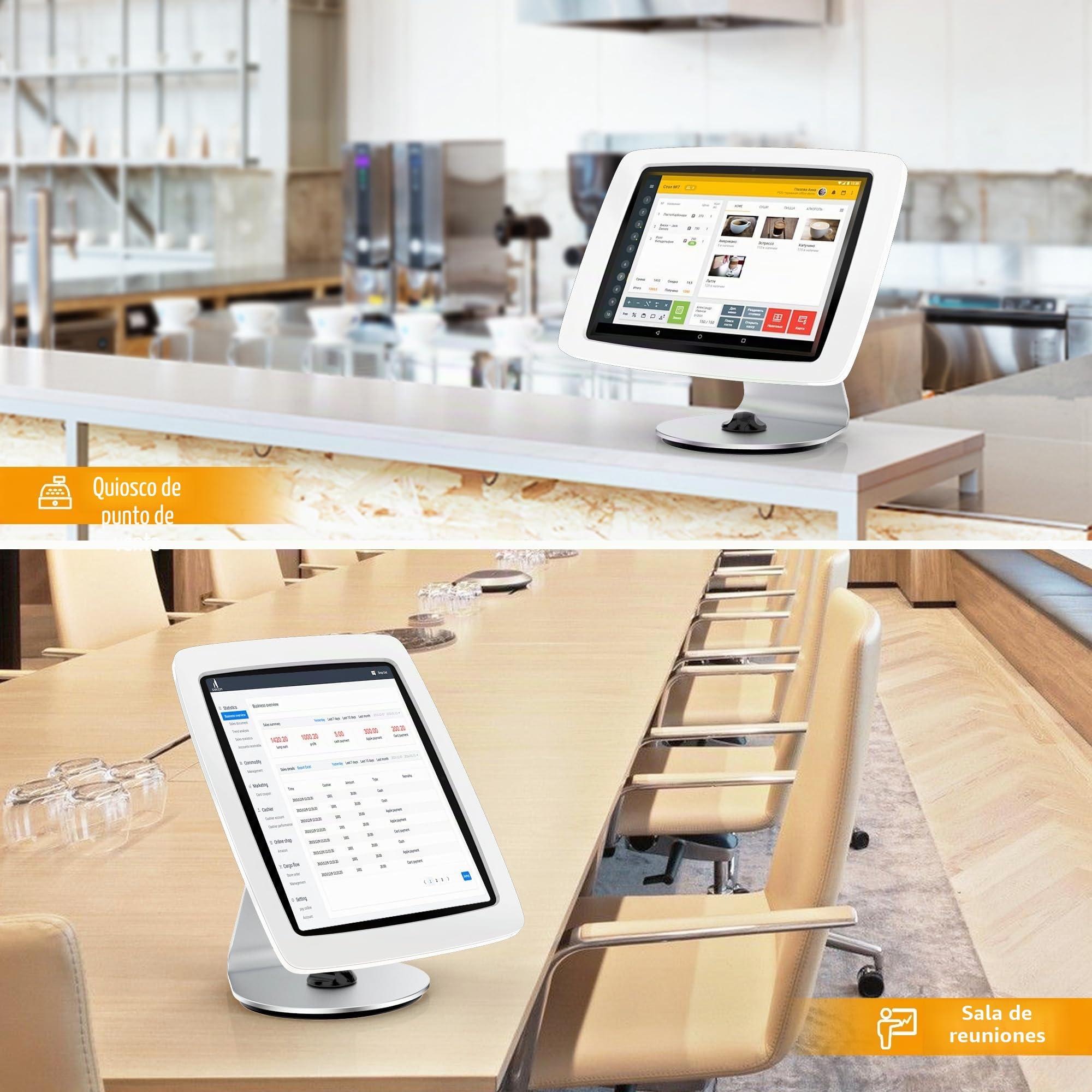 Tablet-Kiosk-Ständer für Schreibtisch mit Schloss, drehbar, kompatibel mit 27,7 cm (11 Zoll) iPad 10, iPad Pro 11 Zoll 1 2 3 4, iPad Air 4 5, iPad Air 11 Zoll - BSC109WA