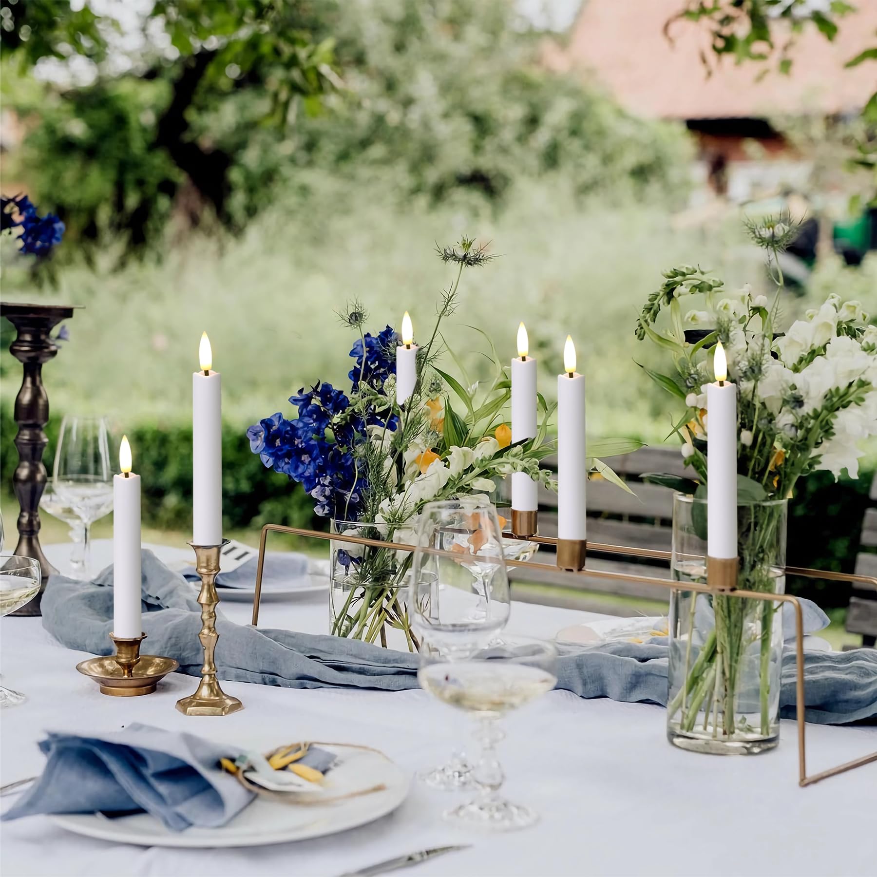 Yeelida Candele LED Grandi Senza Fiamma 10cm X30cm Temporizzazione Avorio A Distanza, Candele Tremolanti Alimentate A Batteria Stoppino In Movimento Grande Di Lunga Durata Alto Vera Cera