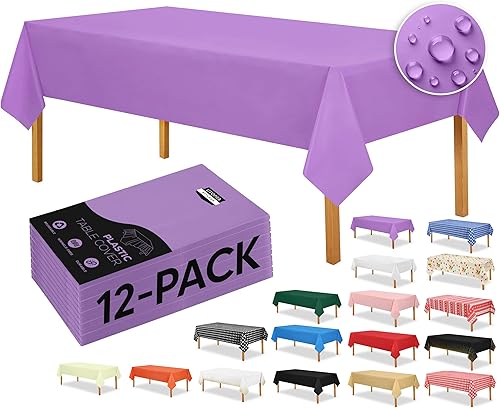 Miniatura 25 de Utopia Kitchen Paño de Mesa de Plástico Desechable (Paquete de 12 - 54 x 108 pulgadas) Blanco con Puntos Dorados Rectangular Paño de Mesa Puntos de