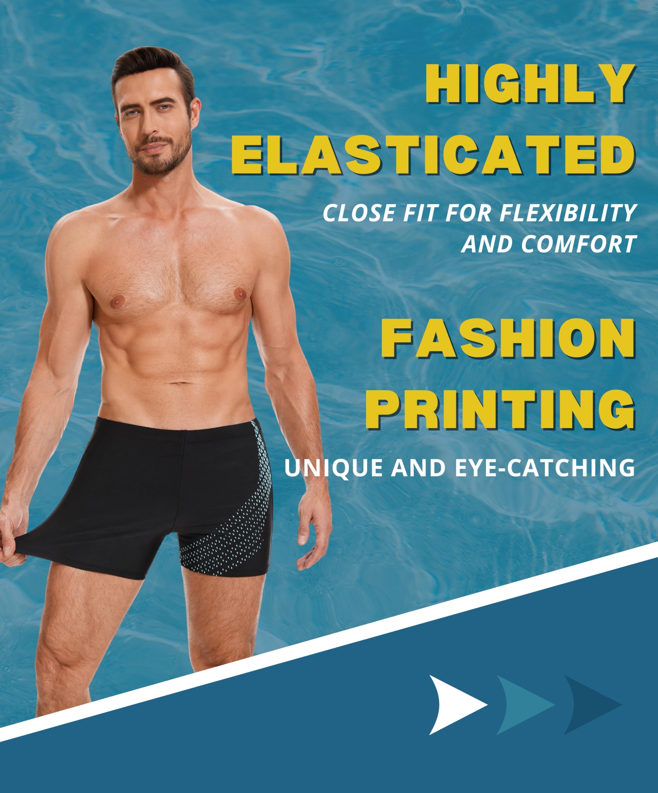 AMZSPORT Bañador de Hombre Secado Rápido Bañadores Boxer con Cordón