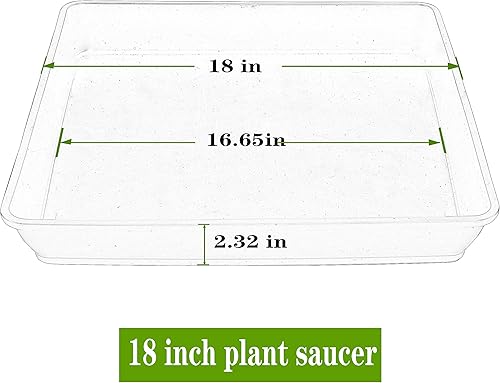 Miniatura 2 de LWALRS Paquete de 4 platillos cuadrados para plantas de 18 pulgadas, platillo de plástico duradero, platillos resistentes para macetas, macetas para