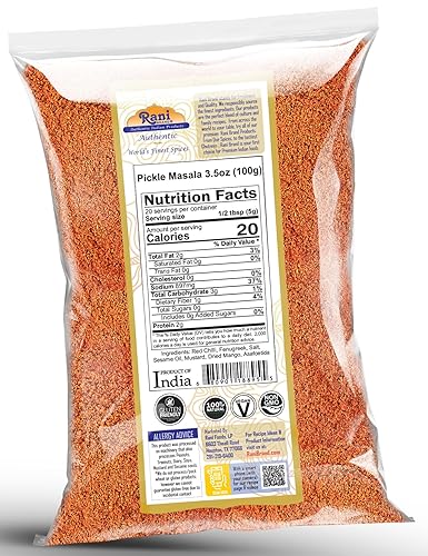 Miniatura 3 de Rani Pickle (Achar) Masala - Mezcla de especias indias 3.5 onzas (3.53oz), totalmente natural, vegano, apto para gluten, sin OMG, sin colores,