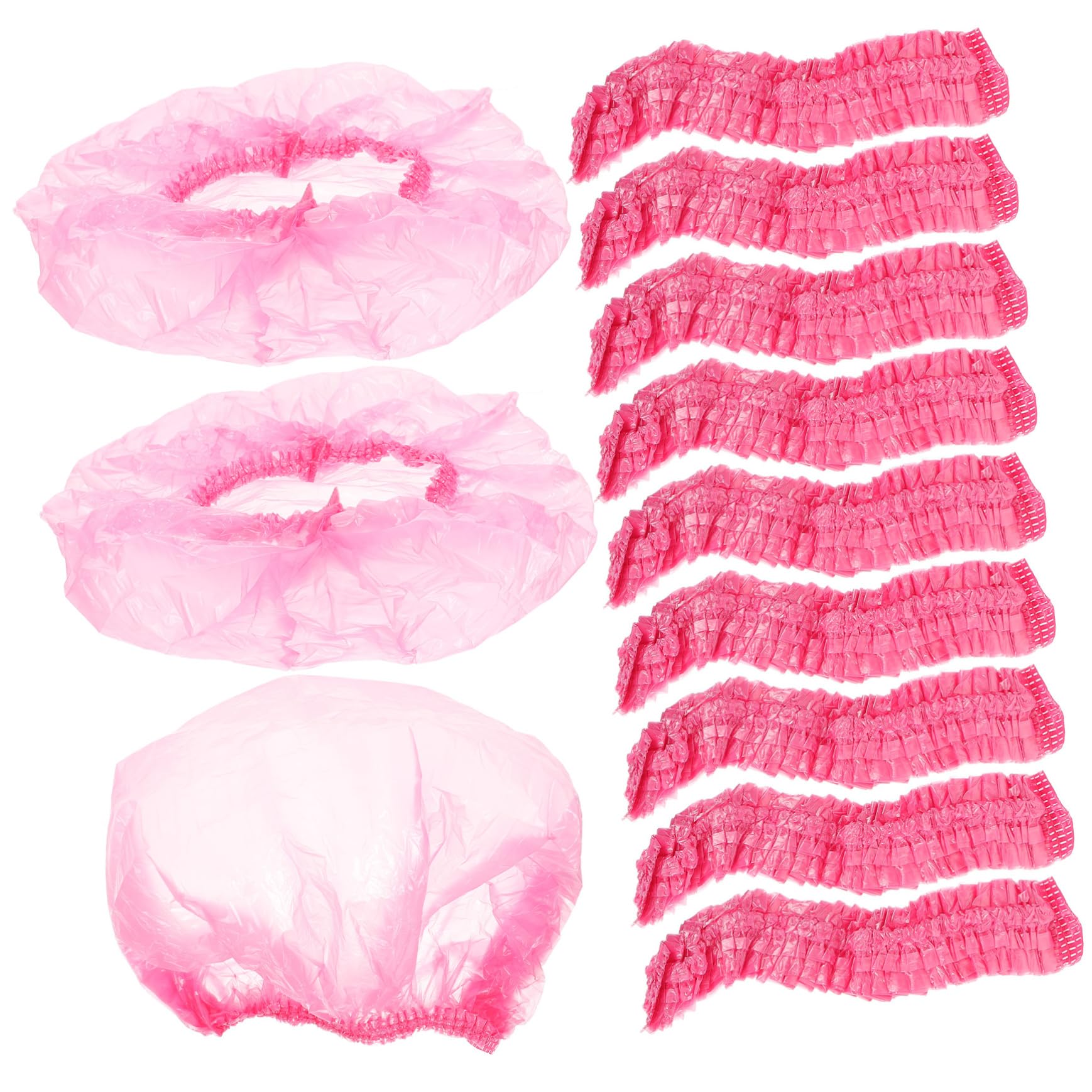 Große Einweg Duschhaube für Damen Elastisch Rosa 500 Stück