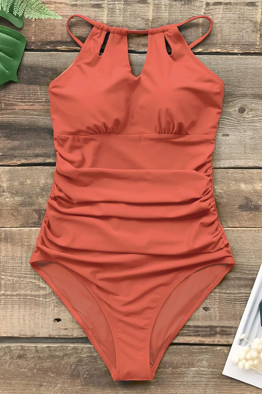 CUPSHE Women's One Piece Swimsuit High Neck Tummy Control Swimwear Bathing Suit - Image 4