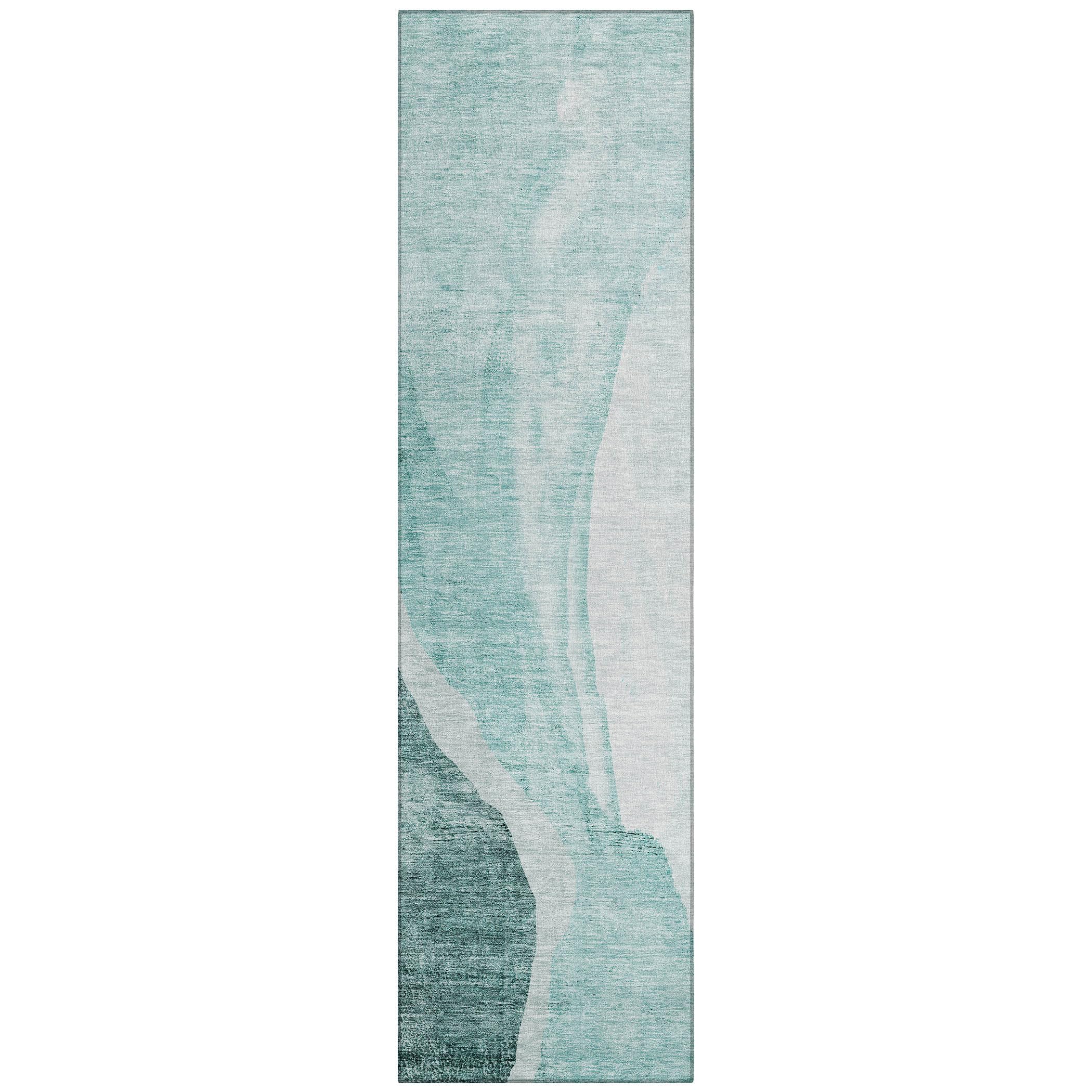 Addison Rugs Chantille ACN667 Teal 2'3" x 7'6" Indoor Outdoor Hallway Runner Rug, Easy Clean, Machine Washable, Non Shedding, Kitchen Area Carpet for