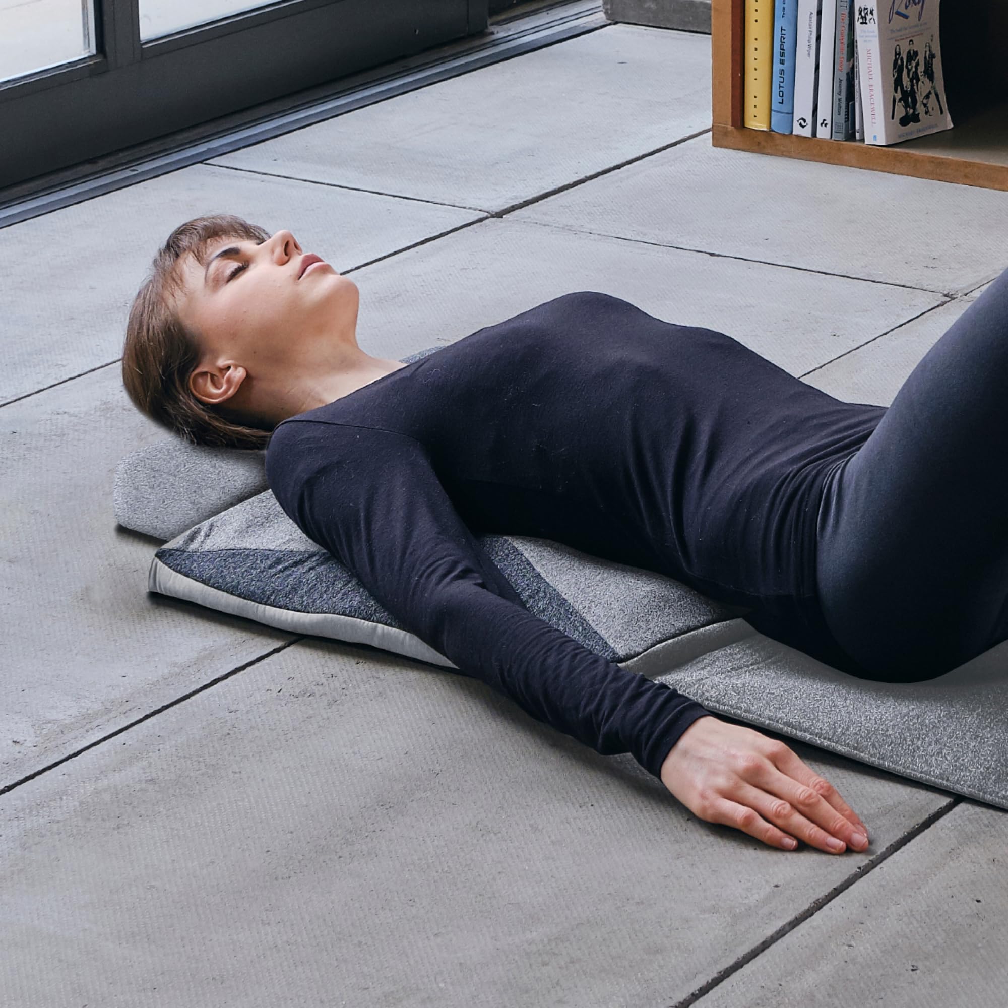 Homedics Stretch Mat - Full Body Stretching Mat with Adjustable Programs, Portable & Foldable Exercise Fitness Mats, Ideal for Home Gym, Yoga or Pilates - with Head Pillow for Enhanced Comfort