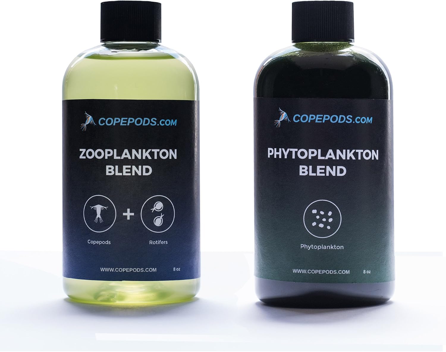 Copepods Combo Pack (8 oz) - Live Concentrated Zooplankton and Phytoplankton Blend - Coral, Fish and Reef Food