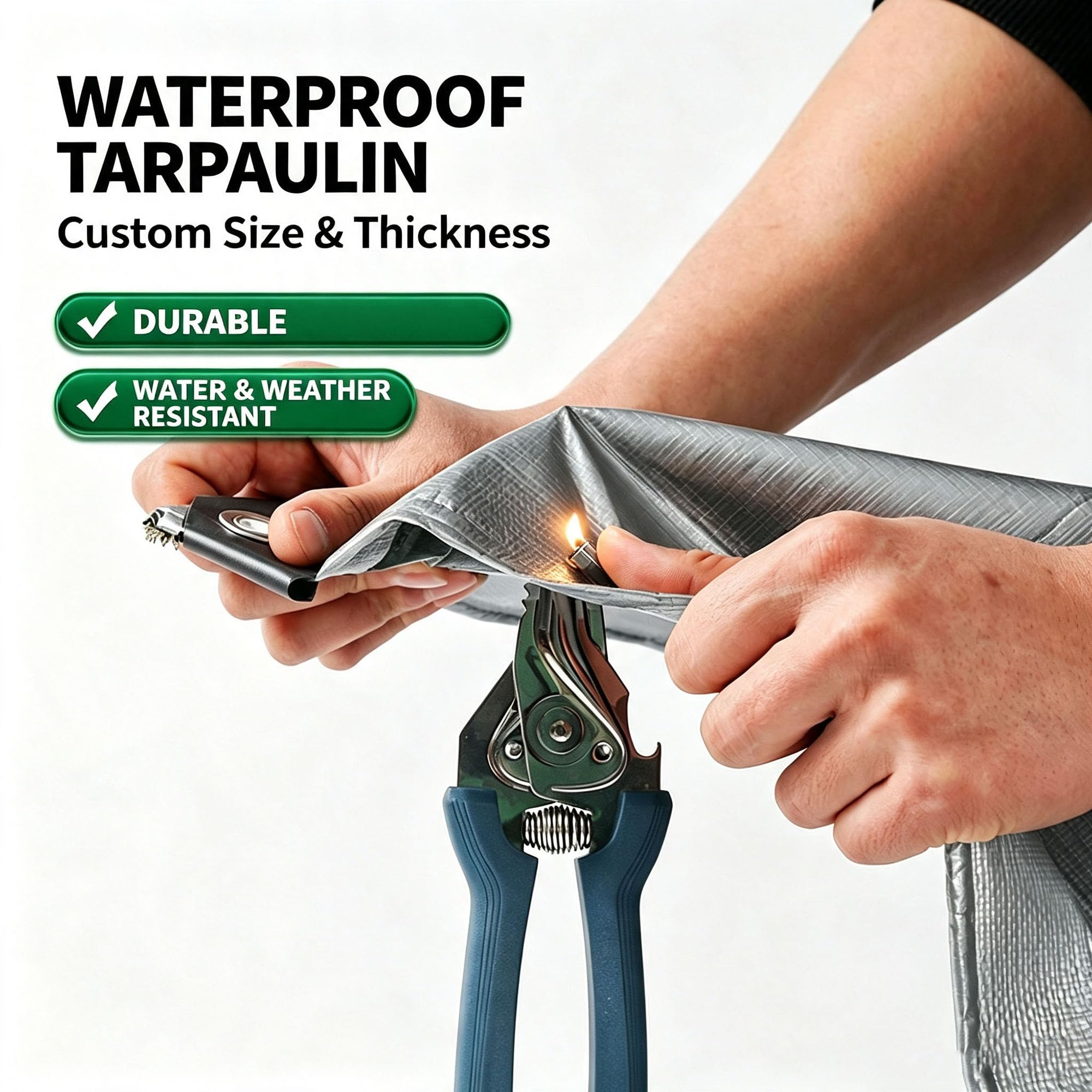 2X10m Telone da Giardino,Telo Impermeabile Esterno,Tenda Robusta | Telone di copertura con occhielli,antistrappo, resistente ai raggi UV,per Barche,Legno,Piscina,Mobili da giardino,Auto