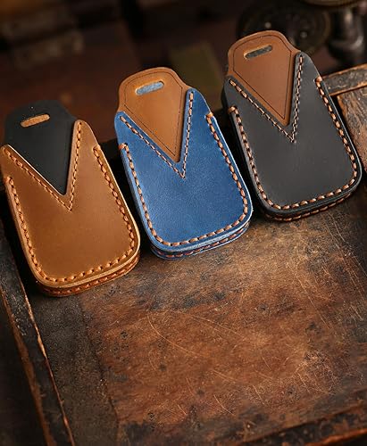 Miniatura 5 de ontto Funda para llave remota de entrada sin llave compatible con Isuzu New MU-X Series DMAX D-Max X-Terrain - Funda de piel auténtica para llavero