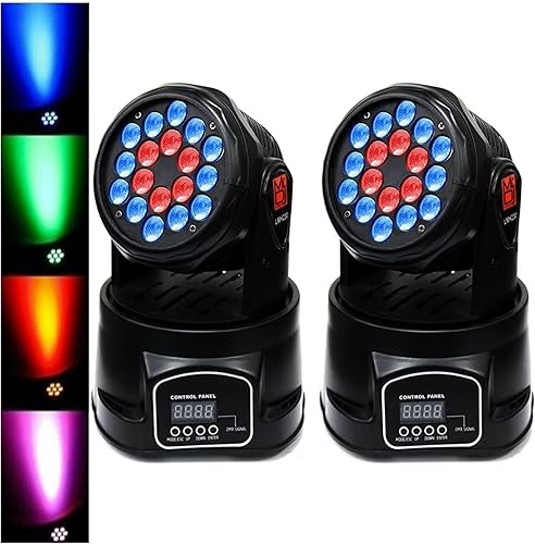 MR DJ USA - Juego de 2 piezas - LMH230 100W RGBW 7-LED Wash Moving Head Light DMX Luz de escenario Luces de fiesta DJ