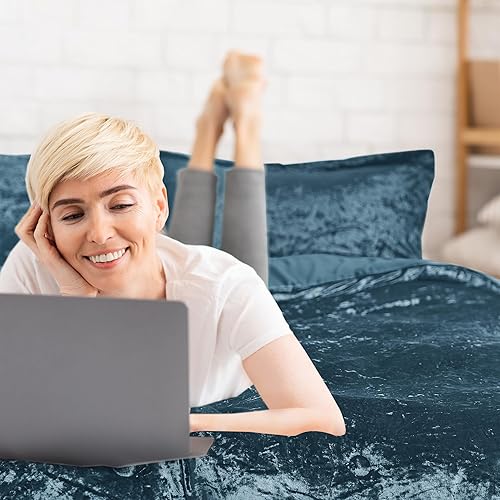 Miniatura 4 de Comfort Spaces Juliette Luxe - Juego de edredón de terciopelo exuberante con reverso de microfibra cepillada suave, juego de ropa de cama de