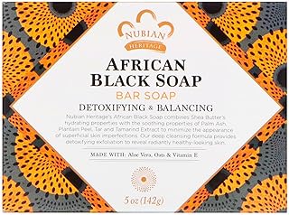 NUBIAN HERITAGE ヌビアンヘリテージ アフリカンブラックソープ 141g シアバター [並行輸入品]