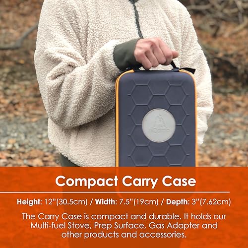 Miniatura 7 de nCamp - Juego de estufa de gas portátil, estufa de madera para campamento con adaptador de iso-propano, superficie de preparación y estuche de