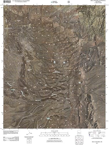 New Mexico Maps - 2011 Mesa Cencerro, NM - USGS Historical Topographic Wall Art  24in x 30in, Large Wall Art Map