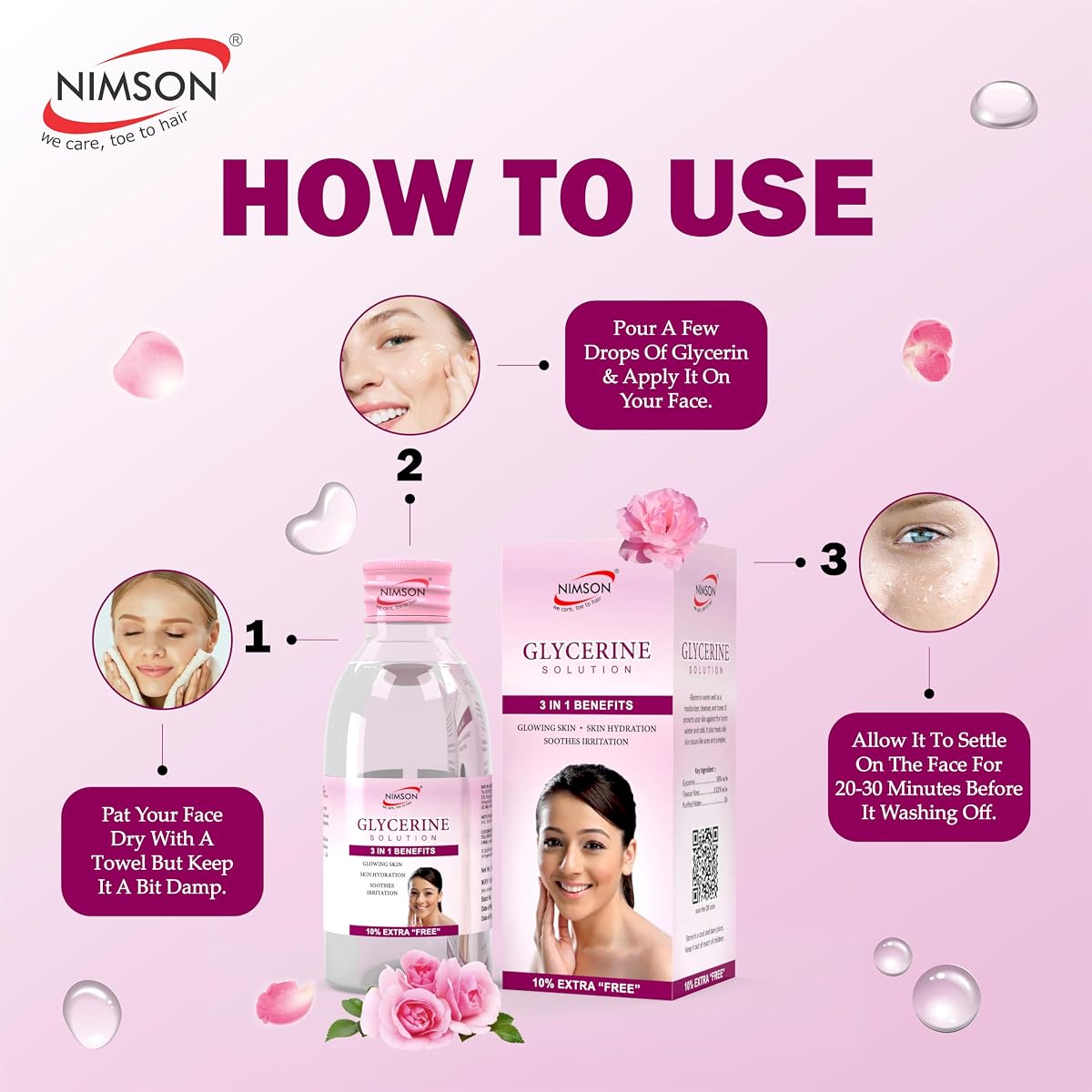 Nimson Glycerine for Skin Care Protection & Moisturizing – Pack of 2 (110ml