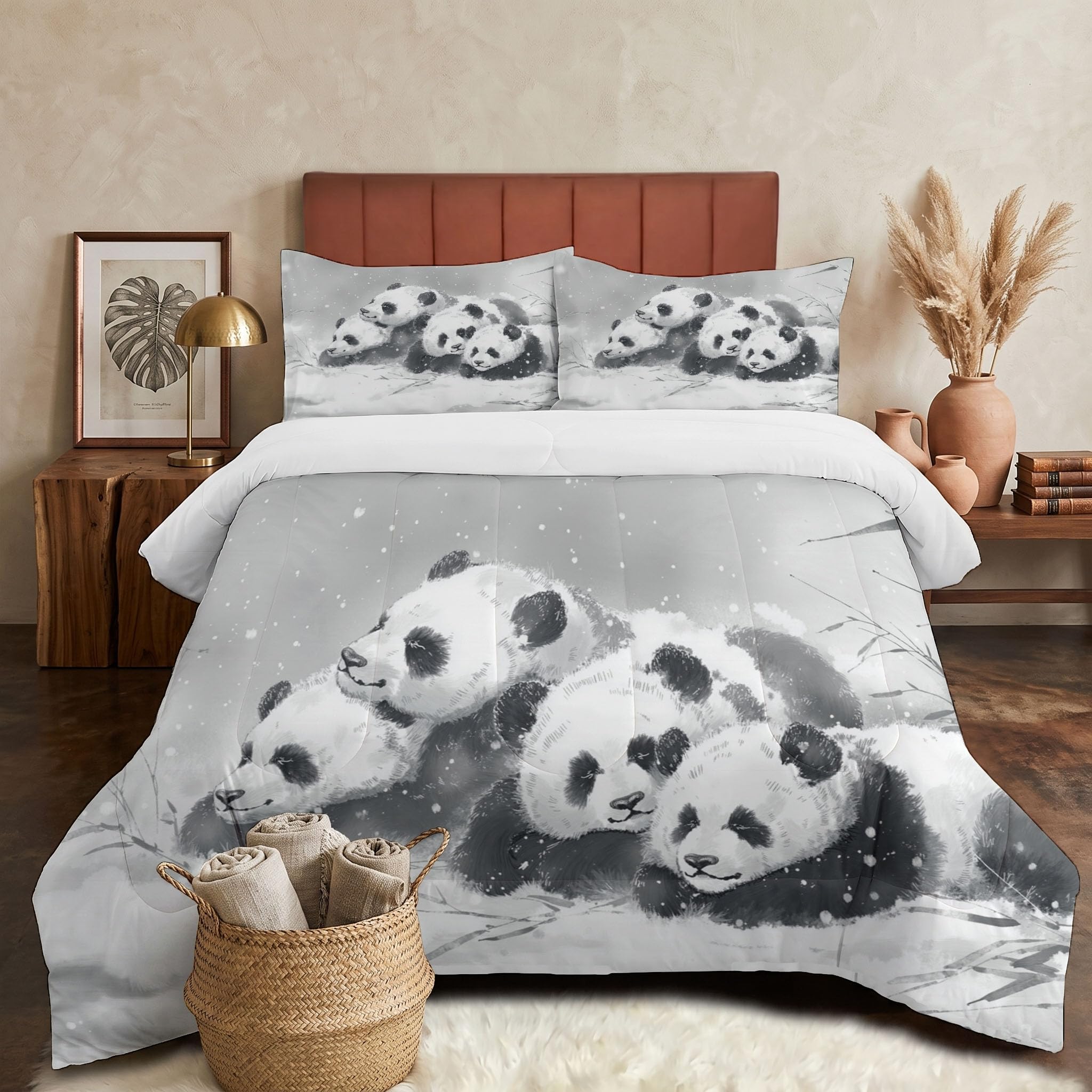 Edredón nórdico 260x230cm transpirable con fundas 50x75 de panda