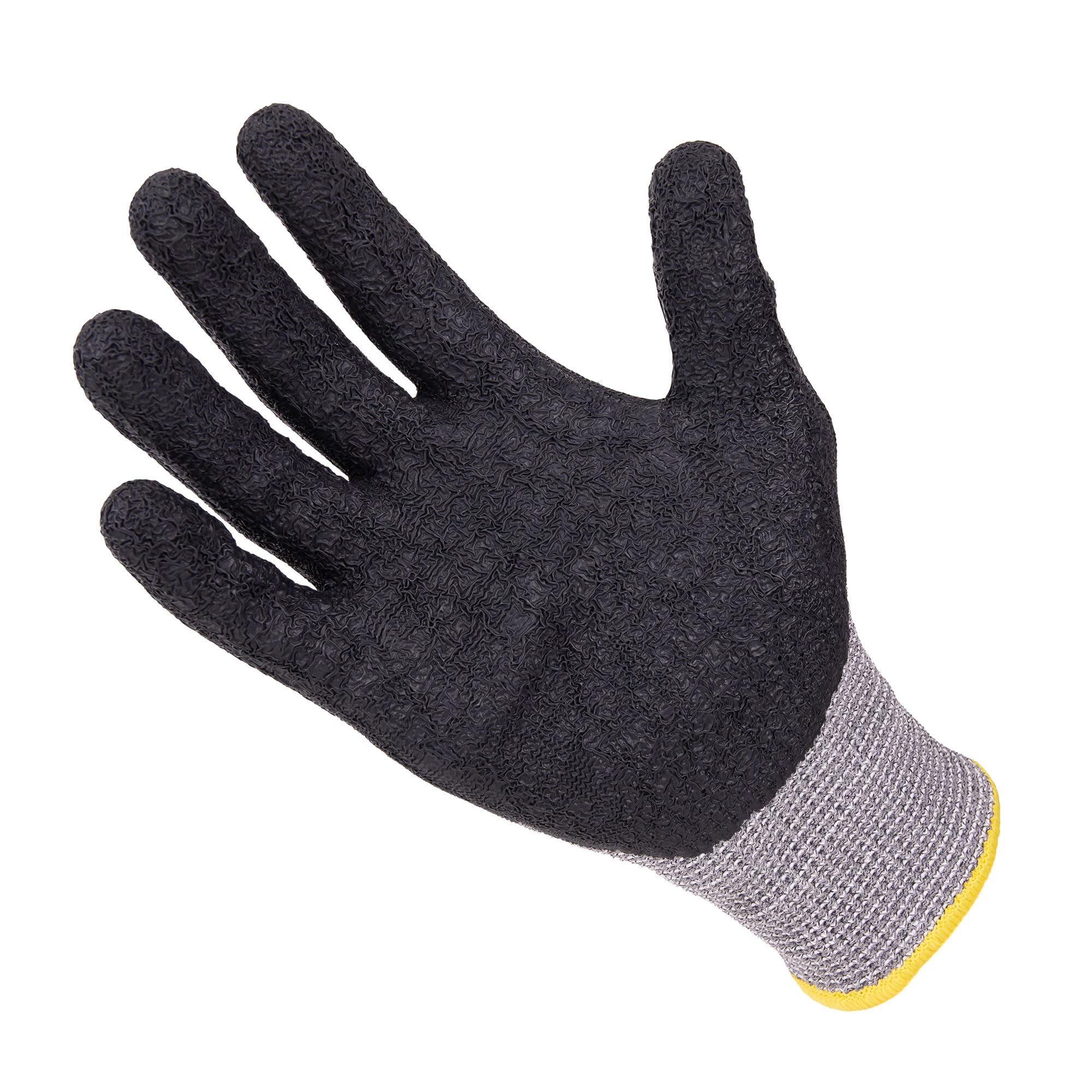 Cofan Guantes Anticorte HPPE con Látex Rugoso, Agarre Seco y Húmedo, Pack de 12 Pares de Guantes, Galga 13, Talla 6 hasta la 10, De Conformidad con EN 388:2016 (12, Talla 6)