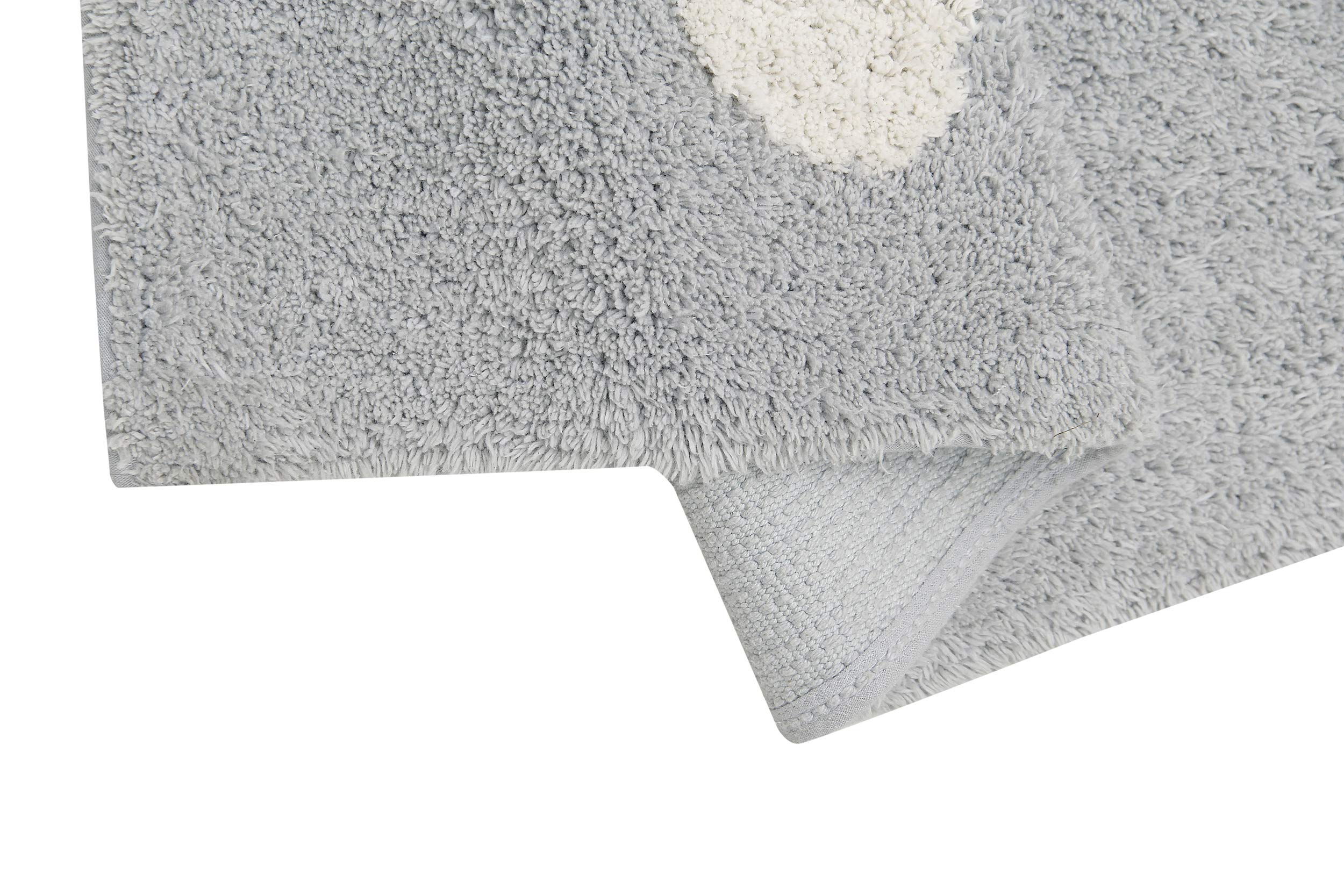 Lorena Canals Wolken waschbarer Teppich, Baumwolle, Grau, 120 x 160 x 30 cm