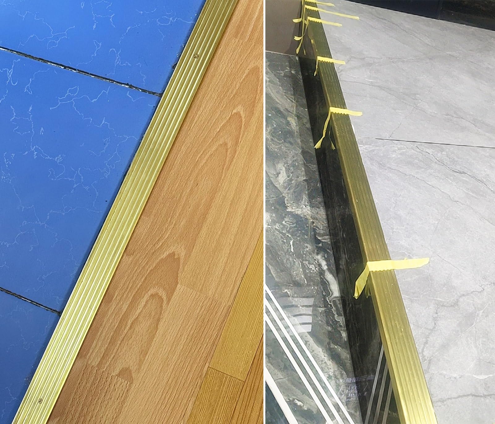 Protector de Borde de Escalera de latón Antideslizante, Perfil en Forma de L para transición a Suelos de Madera, 34x30 mm, Ideal para Uso en Interiores y Exteriores (tamaño: 25x25 mm (0,98" x