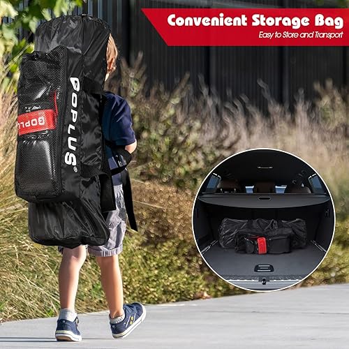 Miniatura 8 de Goplus Juego de saco de boxeo para niños, bolsa pesada de boxeo llena con guantes de boxeo y envolturas de mano, bolsa de almacenamiento portátil,