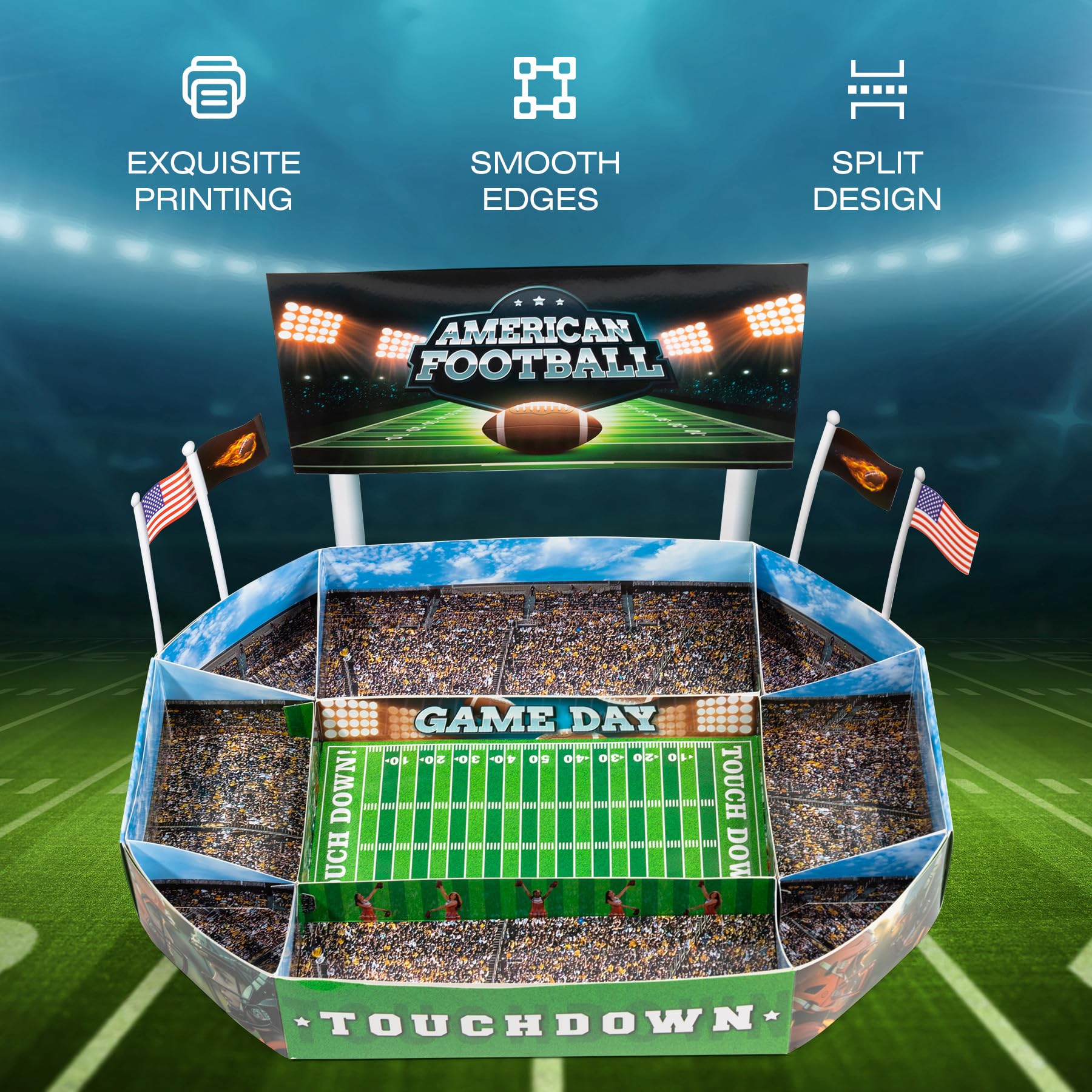 Snack Stadium da Football Americano, Stadio della Merenda Super Bowl Decorazione per la festa del Football Bowl o come regalo, regalo del Super Bowl per i fan del Football Americano