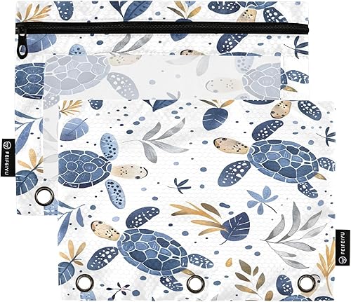 Miniatura 7 de Linda bolsa de lápices de bailarina para carpeta de 3 anillos, 2 bolsas para lápices con cremallera, estuche transparente con cremallera para