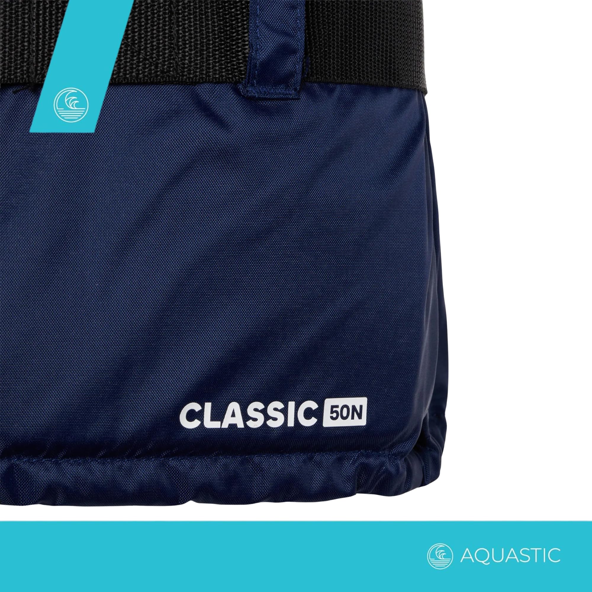 AQUASTIC Classic 50N Sicherungsweste - aus Polyamid, Polyethylenschaum, 50N Auftrieb, Verstellbarer Gürtel, Kordelzug, Trockenschlaufe, Kajak, Schlauchboot