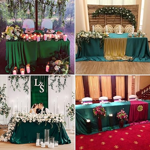 Miniatura 8 de Paquete de 12 manteles rectangulares de satén de seda brillante, de tela suave, para Navidad, bodas, banquetes, fiestas, eventos, decoración de mesa