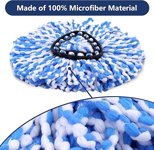 Miniatura 4 de Paquete de 4 cabezales de repuesto de fregona con 1 base de trapeador compatible con O Cedar 2 tanques de repuesto y cubo, cabezal de repuesto de