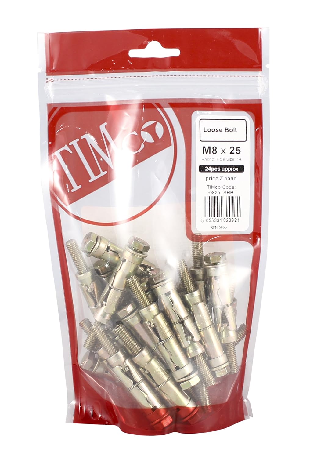 TIMCO Loose Shield Anchor - M10 x 75 - Gold - Bag of 14
