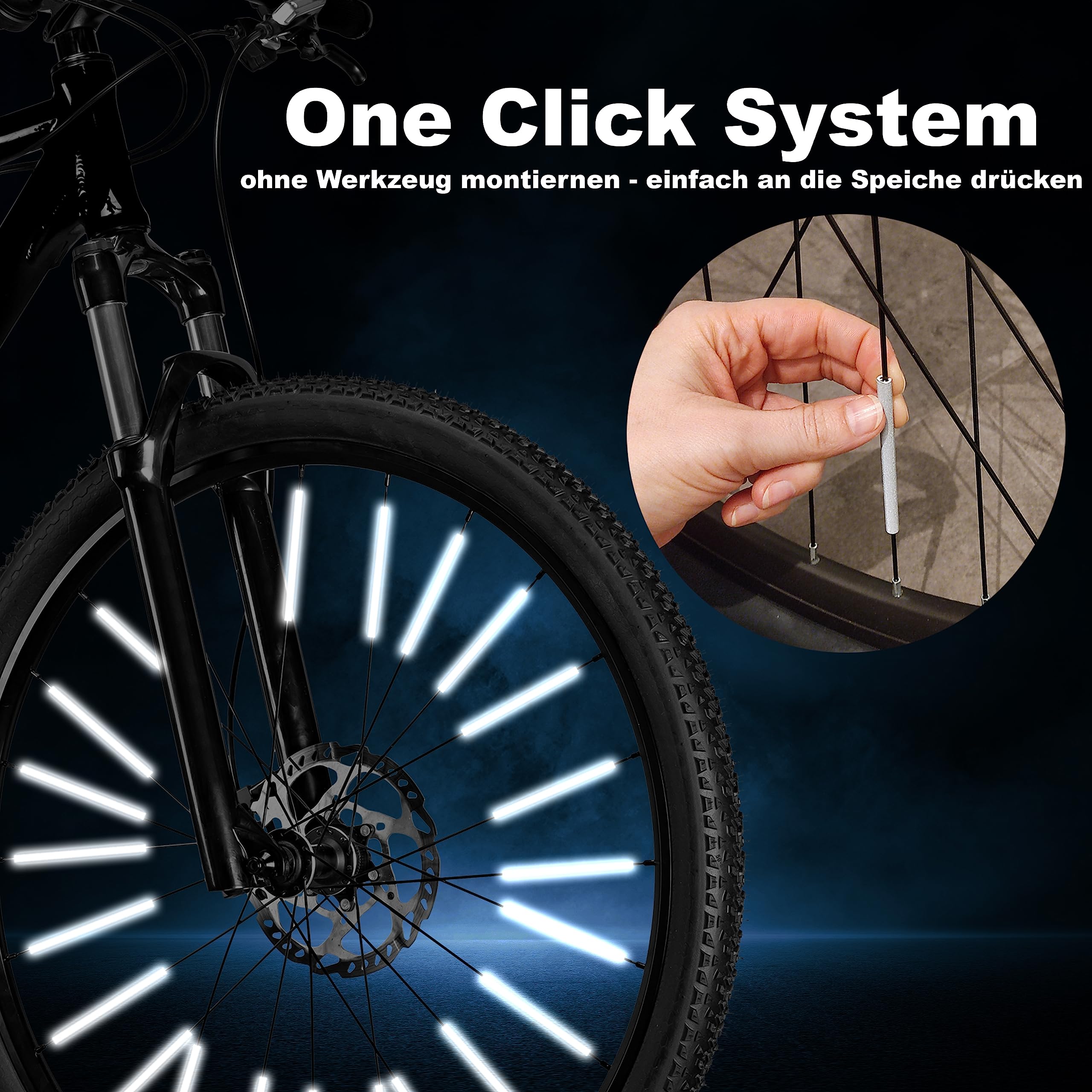 Sanrolax Lot De 72 Réflecteurs De Rayons Pour Vélo - Visibilité à 360° - Accessoires De Vélo Faciles à Installer - Réflecteurs De Vélo