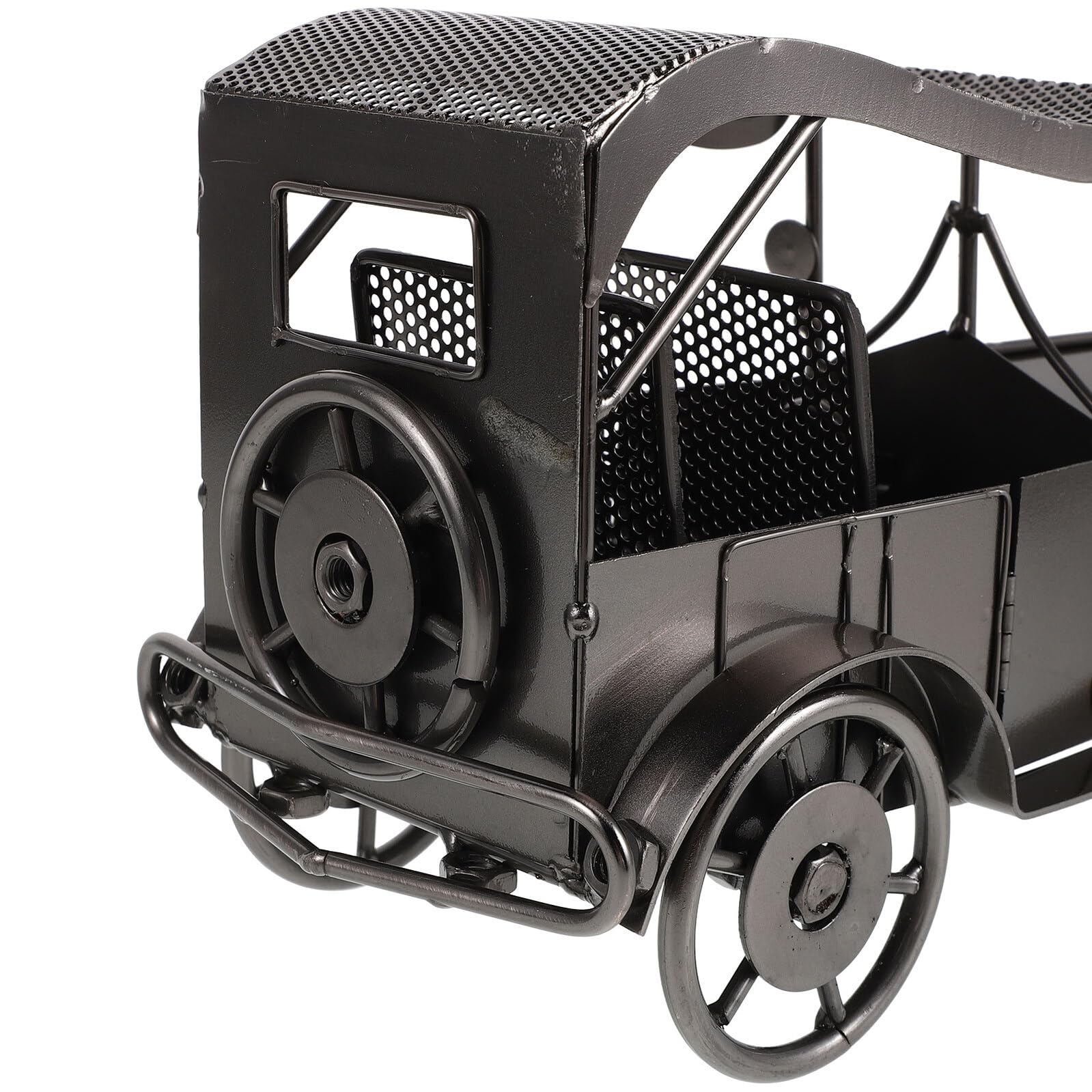 Modellino Auto Vintage in Metallo Nero, Ornamento Classico | Collezione per Salotto e Bar, Finitura Premium, Design Antico, Oggetto Regalo per Appassionati