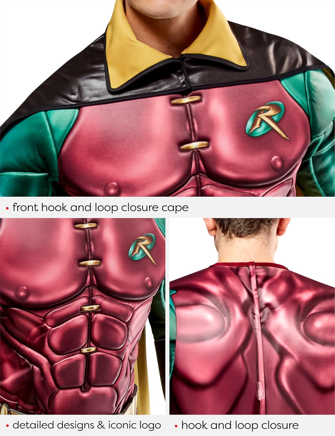 Rubies Men's DC Comics Batman Forever Deluxe Robin Costume Jumpsuit With Cape and Eye Mask