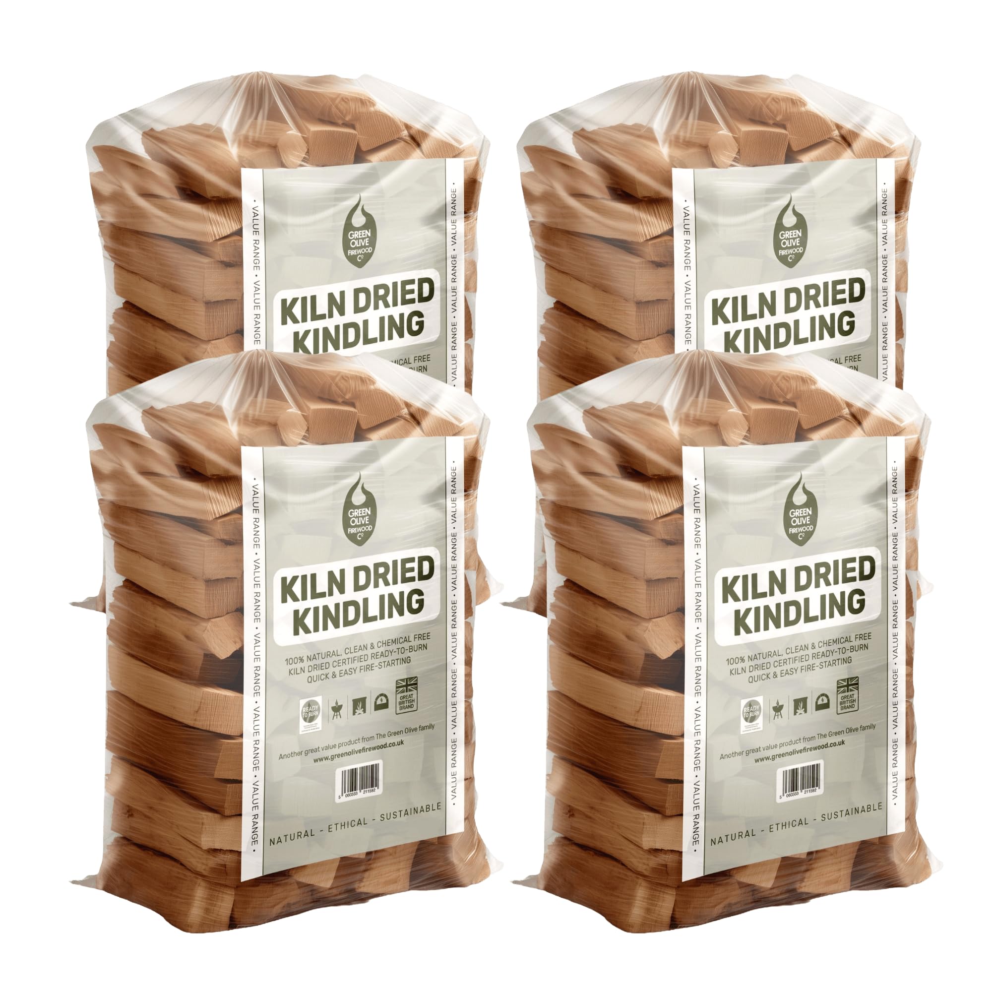 Green Olive Firewood - Approx 2.2KG Bag of Kiln Dried Kindling Wood - Firestarting Sticks - Natural Fire Lighters for Log Burners, Wood Burning Stoves, BBQS, Camping, fireplaces & Pizza Ovens — view 8