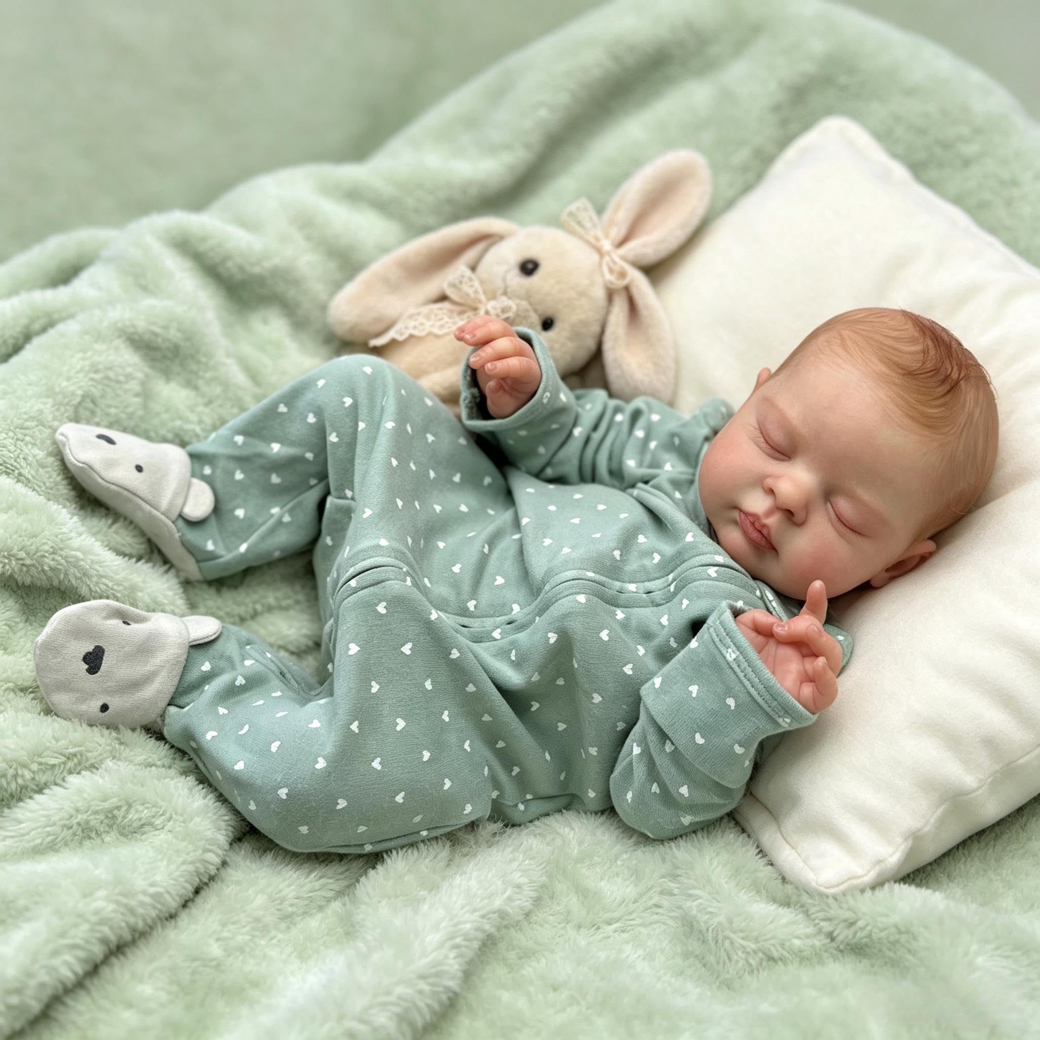 RXDOLL Realistyczne lalki Reborn Baby Dolls Close 45 cm prawdziwe lalki niemowlęce z miękką winylową tkaniną ciało realistyczne śpiące noworodki lalka ręcznie obciążona zabawka dla dzieci prezenty