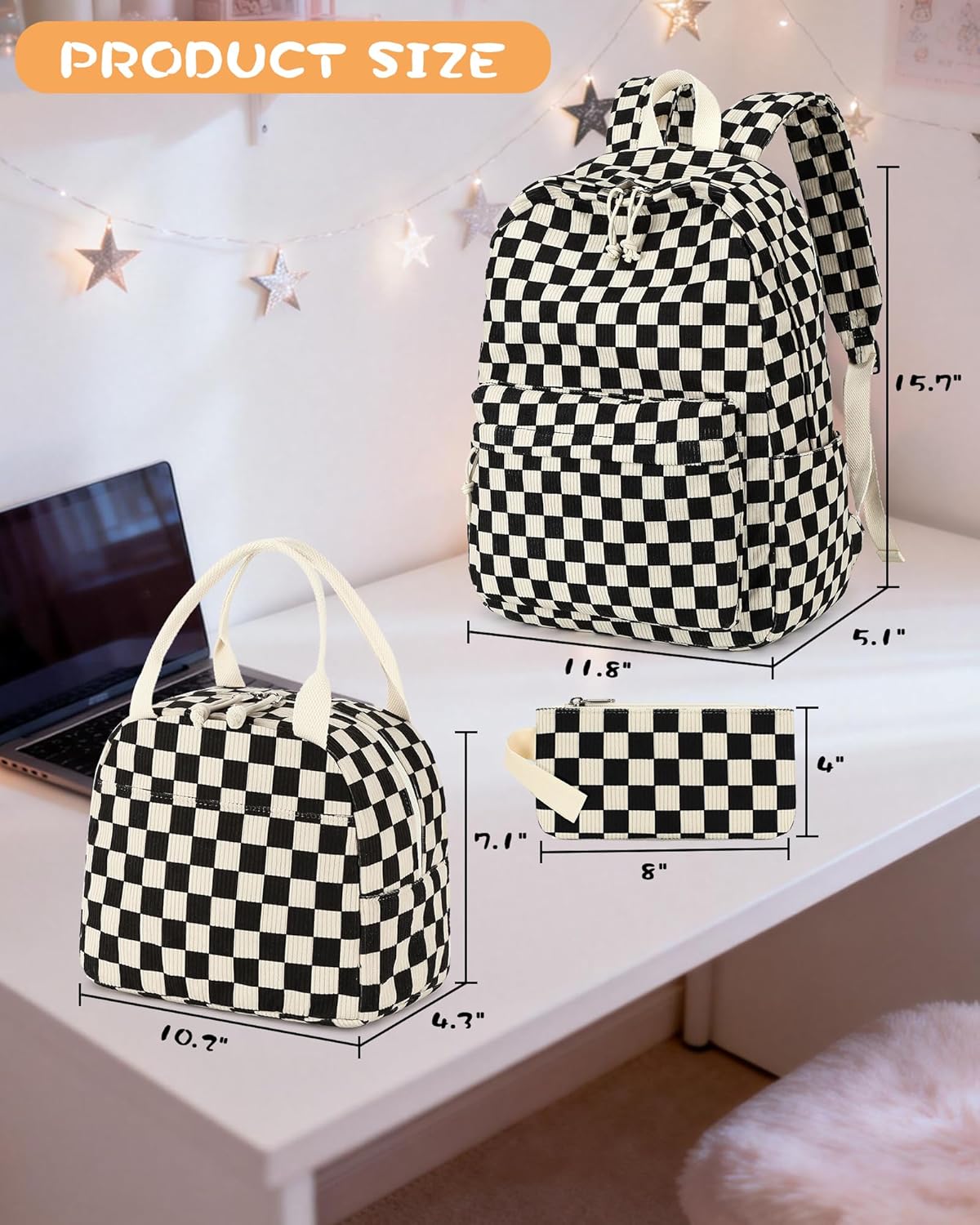 LOIDOU Backpack for Teen Girls Bookbags School Backpack with Lunch Box and Pencil Case 3 in 1 School Bags Set