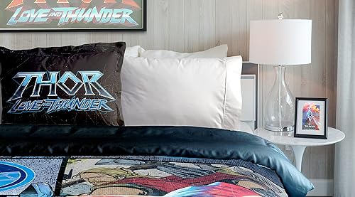 Miniatura 7 de Jay Franco Marvel Comics Thor Mighty - Juego de edredón y funda de almohada tamaño individual, ropa de cama súper suave para niños, microfibra