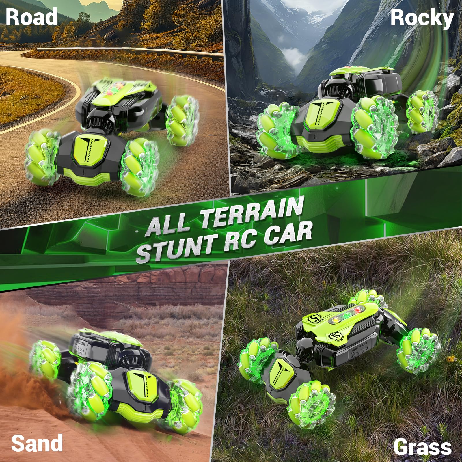 Gesture Sensing Remote Control Stunt Car - Boys Toys Age 6-8-12, 4WD Hand Controlled RC Twist Car with Light & Music, Cool Birthday Presents and Ideas Gifts for Kids Age 3 4 5 6 7 9 10 11 12 Years Old