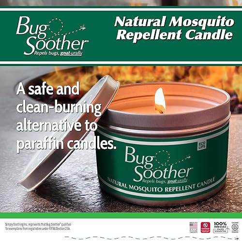 Miniatura 5 de Bug Soother Vela - Repelente natural de insectos, mosquitos y mosquitos, 2 velas, botella de 1 onza de disuasorio en aerosol de insectos, segura