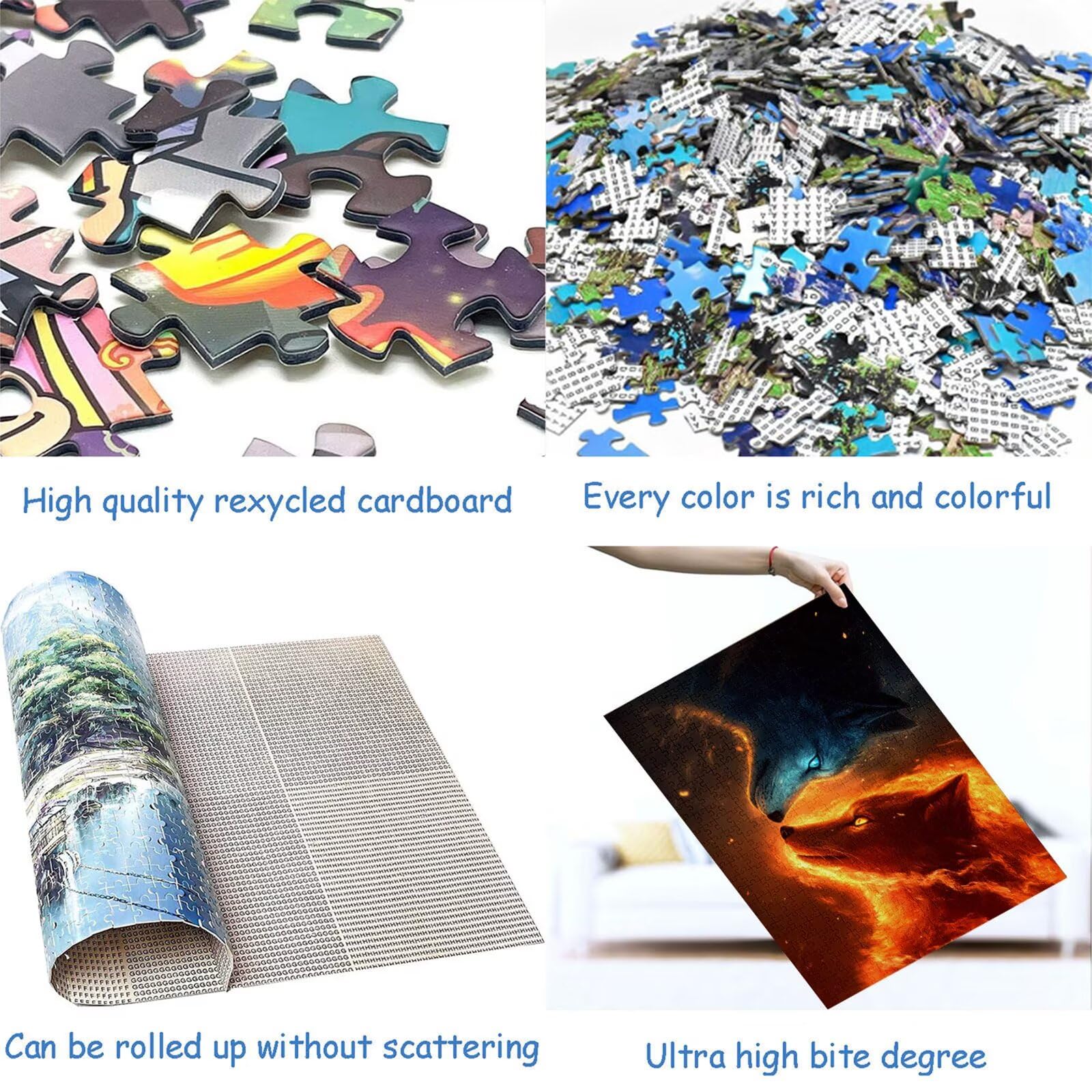 Puzzle 3000 elementów wilk słodkie puzzle dla dorosłych 122 x 81 cm unikalne rzemiosło klasyczne 3D drewniana układanka do rodzinnych gier aktywnych, układanka do samodzielnego wykonania nawet do