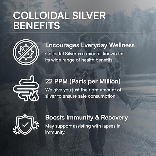 Miniatura 5 de ENERGI - Líquido de plata coloidal, suplemento de apoyo inmunológico, suplemento del sistema inmunitario para adultos y niños, gotas de plata